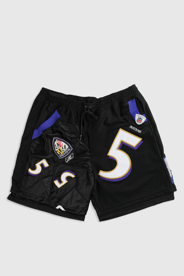 Unisex Rework Ravens NFL Jersey Shorts - 2XL