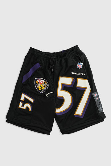 Unisex Rework Ravens NFL Jersey Shorts - XS