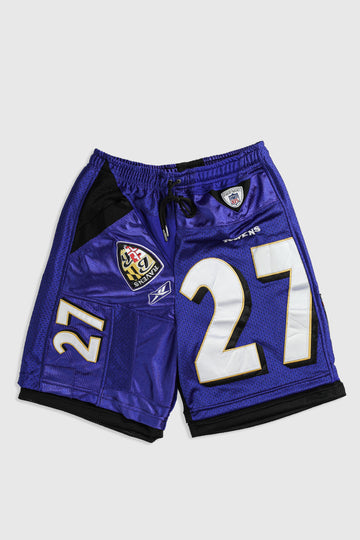 Unisex Rework Ravens NFL Jersey Shorts - S