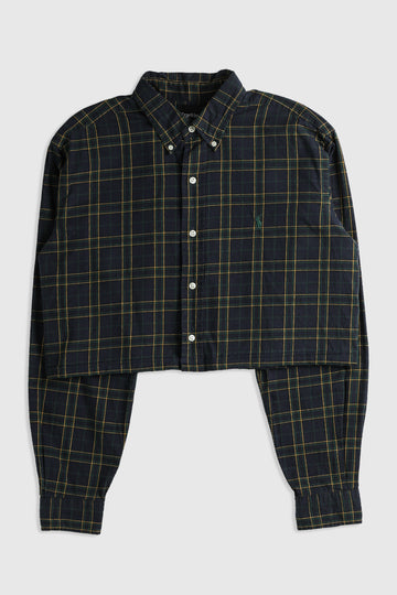 Rework Polo Oxford Crop Shirt - XL